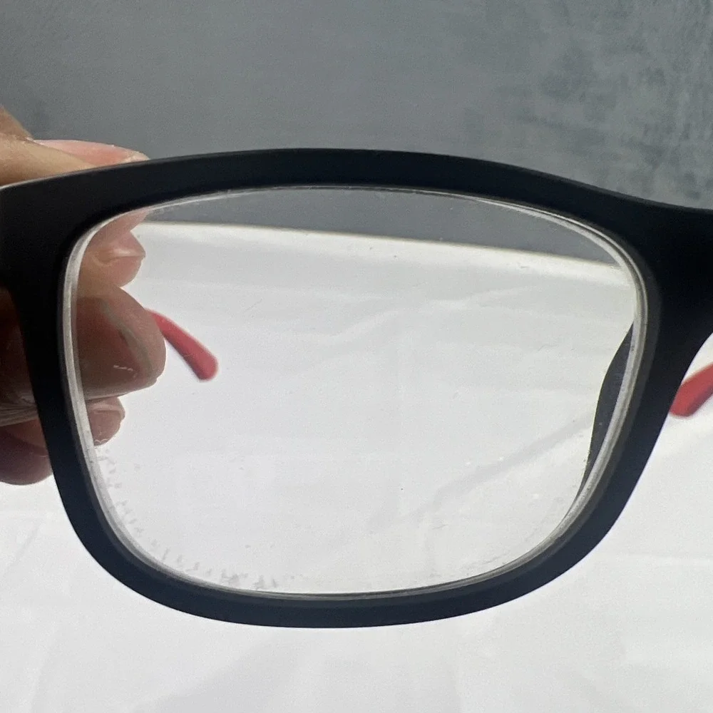 Ray-Ban RB 1549 3652 Kids Youth Eyeglasses FRAMES ONLY Black Red 48-16-125 EUC